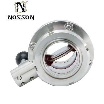 Valve à papillons hydraulique sanitaire 304 316L en acier inoxydable à fil de soudure latéral à haute température Certifié ISO9001