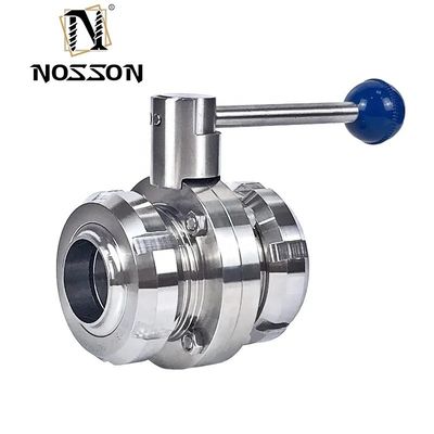 Valve à papillons hydraulique sanitaire 304 316L en acier inoxydable à fil de soudure latéral à haute température Certifié ISO9001