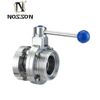 Valve à papillons hydraulique sanitaire 304 316L en acier inoxydable à fil de soudure latéral à haute température Certifié ISO9001