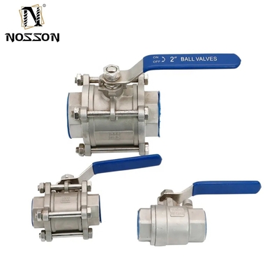 Valve à bille en acier inoxydable 2 3 4 pouces NPT fil femelle 3 pièces plein port manuel d'exploitation ISO9001 certifié non standard