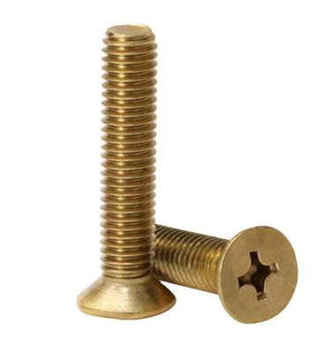 Des vis de machine à tête plate M2-M8 en laiton Phillips contre-enfoncées avec une excellente durabilité et une finition lisse