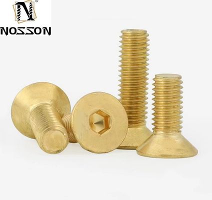 Finition en Zinc Sliver M2 M2.5 M3 M4 M5 M6 acier inoxydable 304 laiton h62 prise hexagonale à tête plate contre-enfoncée vis DIN Standard