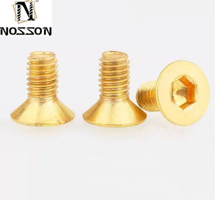 Finition en Zinc Sliver M2 M2.5 M3 M4 M5 M6 acier inoxydable 304 laiton h62 prise hexagonale à tête plate contre-enfoncée vis DIN Standard