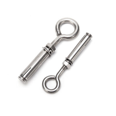 JIS Standard 304 en béton en acier inoxydable à manche longue Anchor Hook Eye Bolt avec nettoyeur de noix 1.6m2 m2.5m3 m4 m5 m6 m8 m10 m12 m14 m16 m20