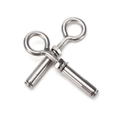 JIS Standard 304 en béton en acier inoxydable à manche longue Anchor Hook Eye Bolt avec nettoyeur de noix 1.6m2 m2.5m3 m4 m5 m6 m8 m10 m12 m14 m16 m20