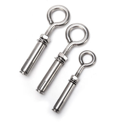 JIS Standard 304 en béton en acier inoxydable à manche longue Anchor Hook Eye Bolt avec nettoyeur de noix 1.6m2 m2.5m3 m4 m5 m6 m8 m10 m12 m14 m16 m20