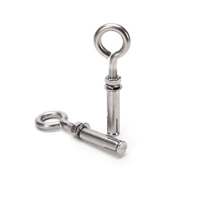 JIS Standard 304 en béton en acier inoxydable à manche longue Anchor Hook Eye Bolt avec nettoyeur de noix 1.6m2 m2.5m3 m4 m5 m6 m8 m10 m12 m14 m16 m20