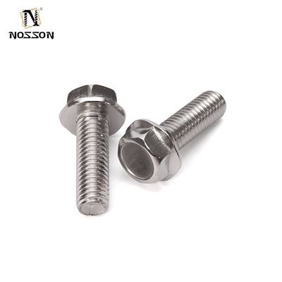DIN Standard 304 en acier inoxydable vis à bride dentée antidérapante avec laveuse hexagonale externe boulon de finition de fente finition claire antidérapante
