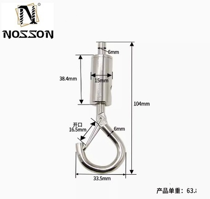 OEM personnalisé 4,6 mm-12 mm Télécharger la tête de serrure de corde pendant Panneau lumineux pendant crochet avec boucle de sécurité et des crochets de ressort