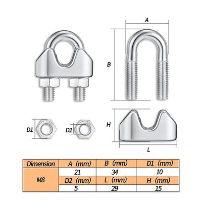 Soutien personnalisé pour les engins de l'industrie lourde JIS Standard Double Pipe Clamps Galvanisés Clip de câble de câble de câble