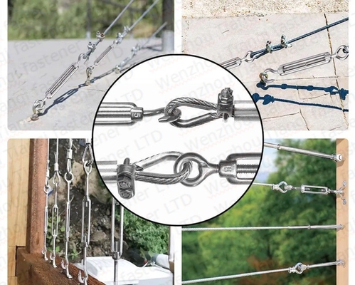316 Armature en acier inoxydable type crochet d'oeil boucle tournante pour la tension et la durabilité des câbles de fil de fer lourds dans l'industrie minière