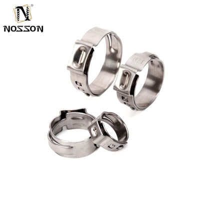 Exemples en stock de pinces de tuyau à oreille unique supportées par ODM pour tuyaux Pex d'épaisseur mince