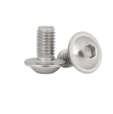 Tête plate Sortie en acier inoxydable noir vis hexagonale avec bride hexagonale m3 m4 m5 m6 m8 m10 m12 m14 m16 m20