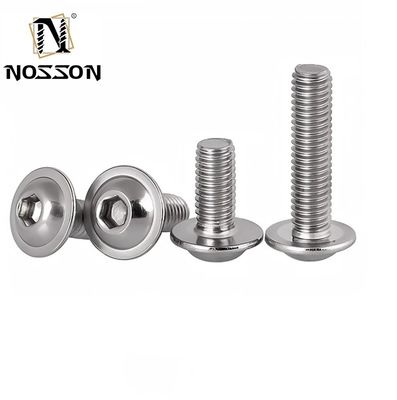 Tête plate Sortie en acier inoxydable noir vis hexagonale avec bride hexagonale m3 m4 m5 m6 m8 m10 m12 m14 m16 m20