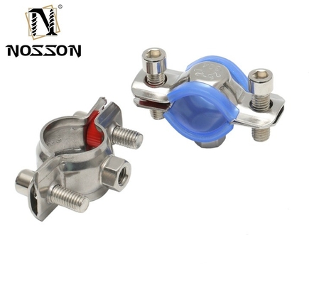 Clampes de tuyauterie standard ou non standard et inserts de mesure métrique Clampes en caoutchouc à selle métallique avec pinces industrielles
