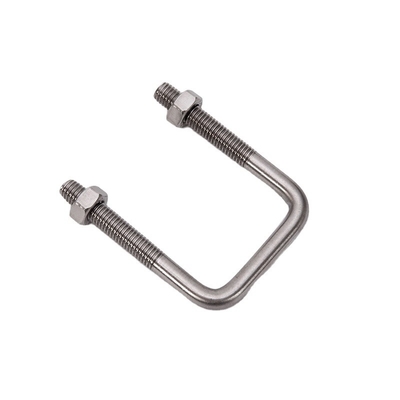 SS304 316 Pipe Clamp Square Bending Nut Washer pour camion bateau U Boulons M6 M8 M10 DIN3570 Toutes les tailles d'acier inoxydable plat Longueur 32 mm