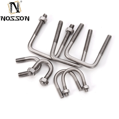SS304 316 Pipe Clamp Square Bending Nut Washer pour camion bateau U Boulons M6 M8 M10 DIN3570 Toutes les tailles d'acier inoxydable plat Longueur 32 mm