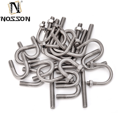 SS304 316 Pipe Clamp Square Bending Nut Washer pour camion bateau U Boulons M6 M8 M10 DIN3570 Toutes les tailles d'acier inoxydable plat Longueur 32 mm