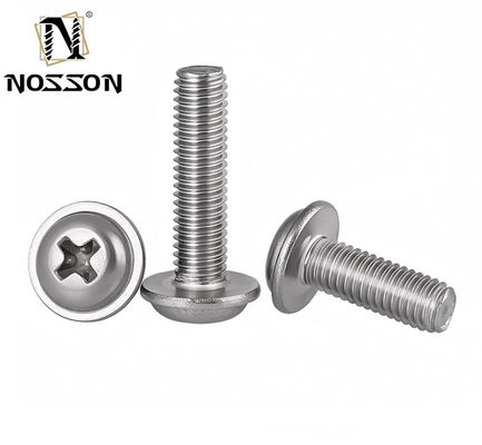 Zinc Finition personnalisée d'approvisionnement direct en acier de la flange de la tête de bouton de prise de vis M3 M4 M5 M6 Cross Hex Socket de la tête de laveuse à flanges