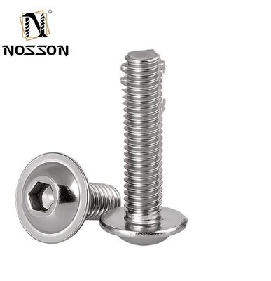 Zinc Finition personnalisée d'approvisionnement direct en acier de la flange de la tête de bouton de prise de vis M3 M4 M5 M6 Cross Hex Socket de la tête de laveuse à flanges