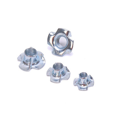 GB Standard Blanc Jaune Zinc T-Nut Claws T-Nuts 4 Prongs Claws Tee Nut pour les boissons alimentaires JIS M3 M4 M6 M8 M10 M12