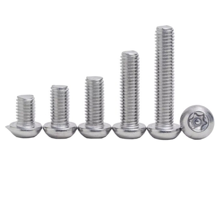 ANSI/ASME Standard 304 en acier inoxydable Torx tête de panneau ronde avec épingle vis de sécurité anti-vol à six bouts bouton de tête à l'épreuve de la falsification boulons