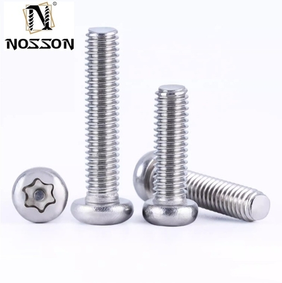 ANSI/ASME Standard 304 en acier inoxydable Torx tête de panneau ronde avec épingle vis de sécurité anti-vol à six bouts bouton de tête à l'épreuve de la falsification boulons