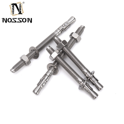 Résistant à la corrosion DIN Standard Silver Steel Wedge Anchor Hot Dip Galvanized Expansion Anchor Boulons M6 M8 M10 M12 M16