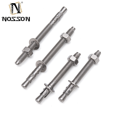 Résistant à la corrosion DIN Standard Silver Steel Wedge Anchor Hot Dip Galvanized Expansion Anchor Boulons M6 M8 M10 M12 M16