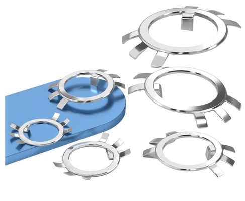 Retenant de noix ronde en acier plaqué en zinc noir à six griffes anti-perte de retraite laveuse à plat pour l'industrie générale