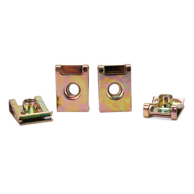 Système de mesure métrique Noix de pinceau de ressort de type U en acier à tête hexagonale Dacromet revêtu de zinc jaune-chromate finition plaquée