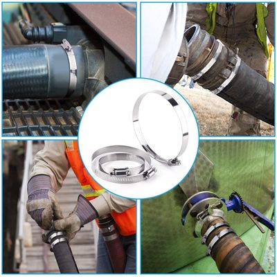 Des pinces de tuyau à engrenages de vers réglables en acier inoxydable 304 pour mesure métrique de portée de 6 pouces 141-165 mm et norme DIN