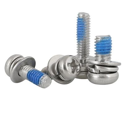 Acier inoxydable SUS 304 316 316L Finition plate Croix encastrée Tête de récipient Sems vis DIN7985 M3 M4 M5 avec certification ISO