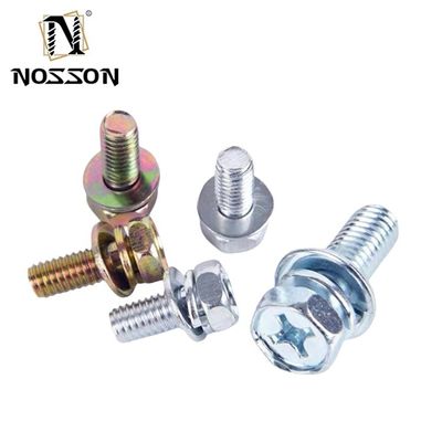 Acier inoxydable SUS 304 316 316L Finition plate Croix encastrée Tête de récipient Sems vis DIN7985 M3 M4 M5 avec certification ISO