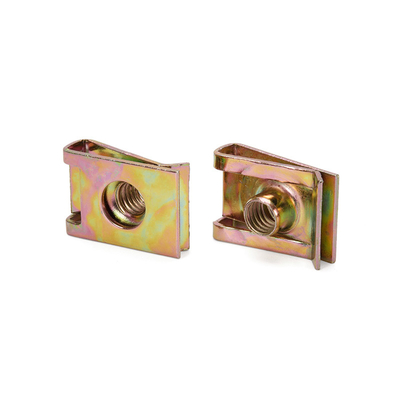 M4-M10 Tête hexagonale Plain Metal U Shaped Speed Clip Nuts Fasteners pour le fer acier au carbone zinc plaqué Noix de pinceau Noix de roseau Noix noire