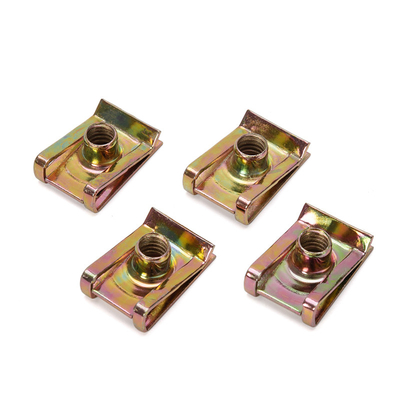 M4-M10 Tête hexagonale Plain Metal U Shaped Speed Clip Nuts Fasteners pour le fer acier au carbone zinc plaqué Noix de pinceau Noix de roseau Noix noire