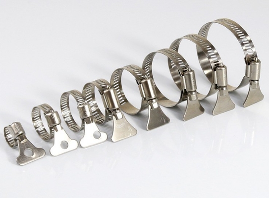 Échantillon en stock de pince à gorge en acier inoxydable SS304 avec poignée pour tuyau d'eau, boucle de fixation en finition en zinc
