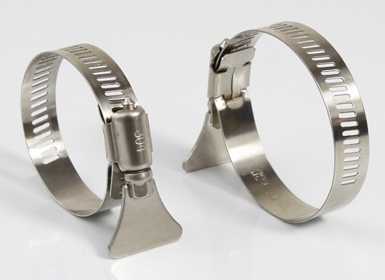 Échantillon en stock de pince à gorge en acier inoxydable SS304 avec poignée pour tuyau d'eau, boucle de fixation en finition en zinc