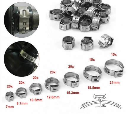 Clamps d'oreille simple en acier inoxydable 304 pour l'industrie générale fourni par support personnalisé OEM