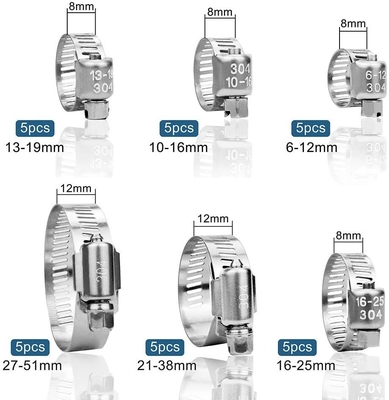 Maillons de tuyauterie en acier inoxydable pour tuyauterie de conduite de carburant portée réglable 1/4-2 en 6-51 mm ZINC finition de l'échantillon en stock