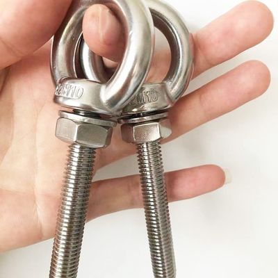 JIS Standard Résistant à la corrosion fil de soulevé en acier inoxydable anneau épaule boulons oculaires 3/8 &quot;x 2,75&quot; avec écrous et laveuse