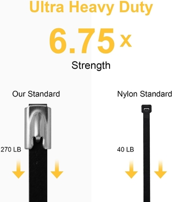 Les liens de câbles en acier inoxydable polyvalents en nylon ball lock SS201/SS304/SS316 100% QC approuvé pour une large gamme d'utilisations