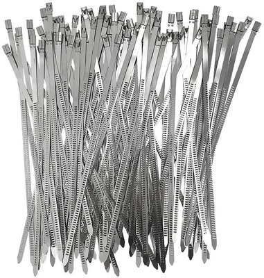 304 Cable de l'acier inoxydable Liens enveloppés enduits Auto-verrouillage Liens fermeture à glissière métallique 9,8 pouces pour des solutions avancées et personnalisées