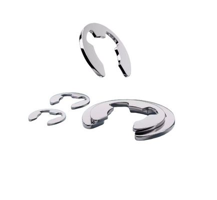 Finition simple en acier inoxydable anneau en forme de E en forme d'anneau de retenue ouvert anneau de retenue de type E style de dent interne en forme de cercle GB896 DIN6799