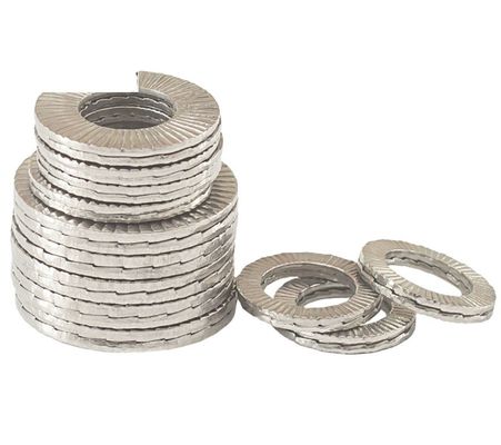 Industrie générale M8M10 M12 M14 M16 DIN25201 Laveuse à double empilement auto-verrouillage antichoc joints en acier inoxydable en style anti-enfoncement