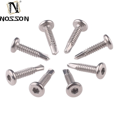 ST4.2 Système de mesure métrique en acier au carbone Dacromet Hex Head Self Drilling Screw avec bride pour une résistance industrielle
