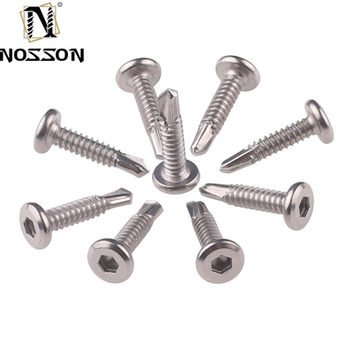 ST4.2 Système de mesure métrique en acier au carbone Dacromet Hex Head Self Drilling Screw avec bride pour une résistance industrielle
