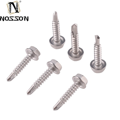 ST4.2 Système de mesure métrique en acier au carbone Dacromet Hex Head Self Drilling Screw avec bride pour une résistance industrielle
