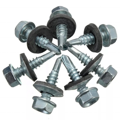 Screw de toiture de bâtiment ST5.5 Galvanisé Métal Hexagon Head Tek Bois en acier inoxydable Hex Screw de perçage avec laveuse EPDM