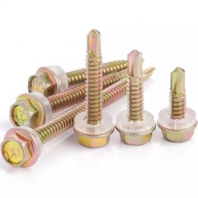 Screw de toiture de bâtiment ST5.5 Galvanisé Métal Hexagon Head Tek Bois en acier inoxydable Hex Screw de perçage avec laveuse EPDM